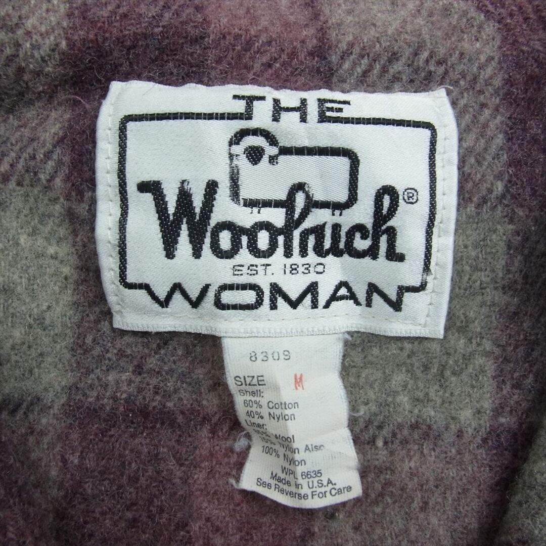 WOOLRICH(ウールリッチ)のWOOLRICH ウールリッチ 70s~80s 裏地ウール チェック ナイロン マウンテン パーカ ジャケット ピンク系 M【中古】 レディースのジャケット/アウター(その他)の商品写真