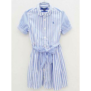 ラルフローレン(Ralph Lauren)の[ラルフローレン/Ralph Lauren]100cm 半袖シャツワンピース 白×ブルー【中古】子供服 キッズ kids 女の子 夏 117022 onepi(ワンピース)