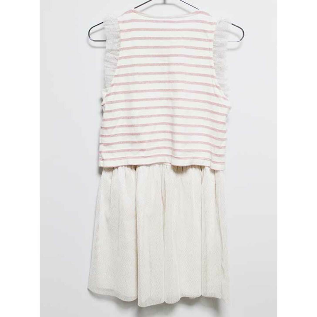 PETIT BATEAU(プチバトー)の‡プチバトー/PETIT BATEAU‡140cm ノースリーブカットソー×ノースリーブワンピースセット 白×ピンク【中古】子供服 キッズ kids ジュニア 女の子 夏 316032 onepi キッズ/ベビー/マタニティのキッズ服女の子用(90cm~)(ワンピース)の商品写真