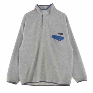 パタゴニア(patagonia)のpatagonia パタゴニア 長袖Ｔシャツ 35440 90s ヴィンテージ 雪なしタグ SYNCHILLA SNAP-T スナップボタン フリース プルオーバー  グレー系 L【中古】(その他)