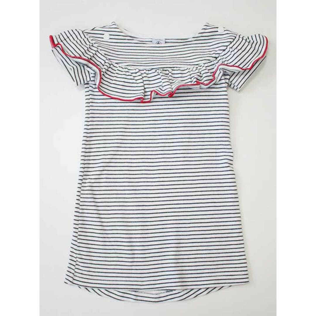 PETIT BATEAU(プチバトー)の●プチバトー/PETIT BATEAU●95cm 半袖ワンピース 白×紺【中古】子供服 キッズ kids 女の子 夏 126022 onepi キッズ/ベビー/マタニティのキッズ服女の子用(90cm~)(ワンピース)の商品写真