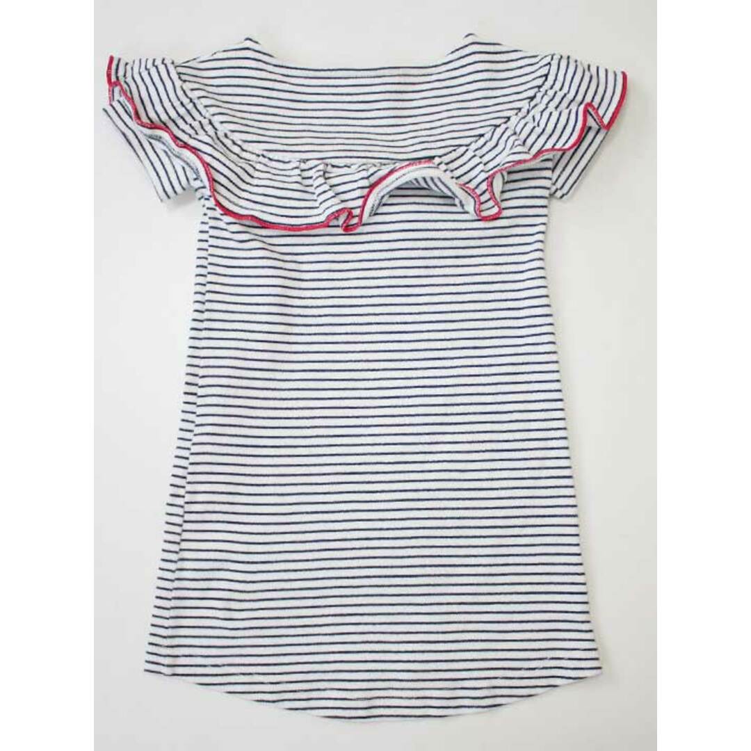 PETIT BATEAU(プチバトー)の●プチバトー/PETIT BATEAU●95cm 半袖ワンピース 白×紺【中古】子供服 キッズ kids 女の子 夏 126022 onepi キッズ/ベビー/マタニティのキッズ服女の子用(90cm~)(ワンピース)の商品写真