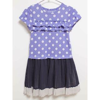 ハッカ(HAKKA)の‡ハッカキッズ/HAKKA kids‡130cm 半袖ワンピース 紺×白【中古】子供服 キッズ kids 女の子 夏 306032 onepi(ワンピース)