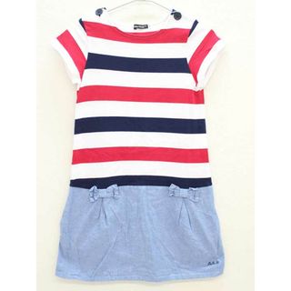 ▽ベベ/BeBe▽140cm 半袖ワンピース 白×マルチカラー【中古】子供服 キッズ kids ジュニア 女の子 夏 916032 onepi(ワンピース)