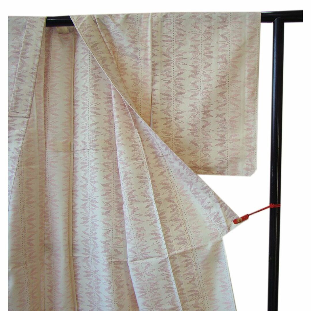 「縁」146ｃｍ～152ｃｍ 単衣 バチ衿 紬着尺 正絹 Ｉ６５７ レディースの水着/浴衣(着物)の商品写真