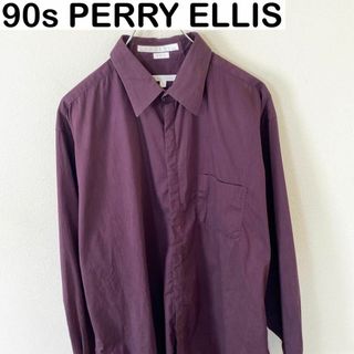 ペリーエリス(PERRY ELLIS)の90s PERRY ELLIS ペリーエリス　長袖　シャツ　古着　ヴィンテージ(Tシャツ/カットソー(七分/長袖))