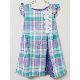 ニットプランナー(KP)の《ケーピー/KP》120cm ノースリーブワンピース 緑×紫系【中古】子供服 キッズ kids 女の子 夏 906032 onepi(ワンピース)