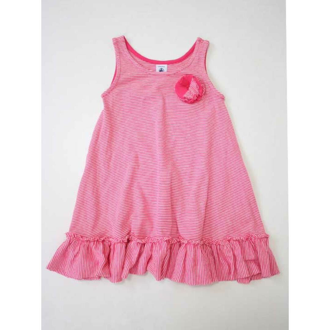 PETIT BATEAU(プチバトー)の●プチバトー/PETIT BATEAU●95cm ノースリーブワンピース ピンク×白【中古】子供服 キッズ kids 女の子 夏 126022 onepi キッズ/ベビー/マタニティのキッズ服女の子用(90cm~)(ワンピース)の商品写真