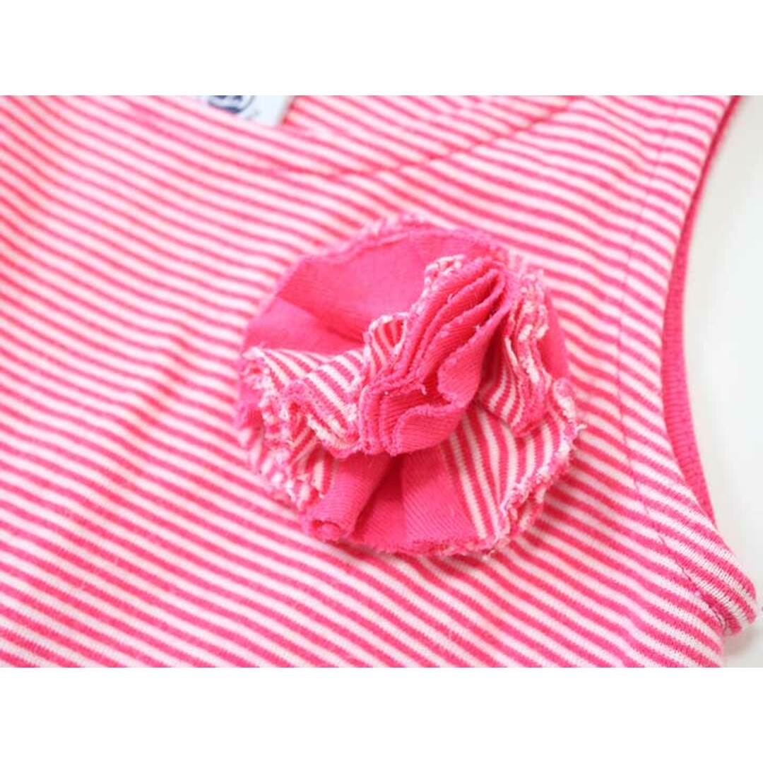 PETIT BATEAU(プチバトー)の●プチバトー/PETIT BATEAU●95cm ノースリーブワンピース ピンク×白【中古】子供服 キッズ kids 女の子 夏 126022 onepi キッズ/ベビー/マタニティのキッズ服女の子用(90cm~)(ワンピース)の商品写真