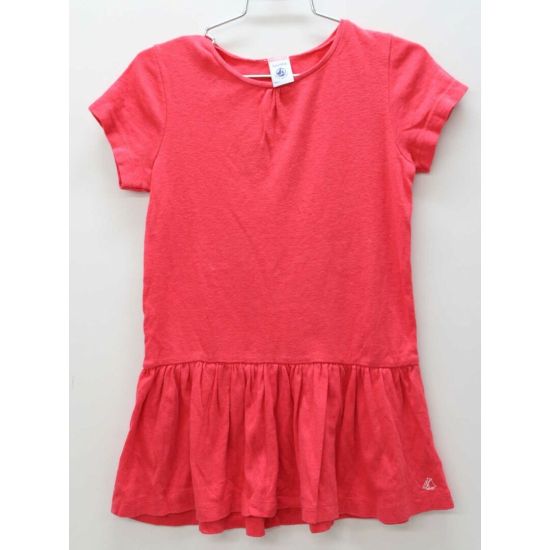 PETIT BATEAU(プチバトー)の＜プチバトー/PETIT BATEAU＞110cm 半袖ワンピース ピンク 麻混【中古】子供服 キッズ kids 女の子 夏 316022 onepi キッズ/ベビー/マタニティのキッズ服女の子用(90cm~)(ワンピース)の商品写真