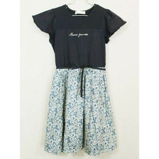 ポンポネット(pom ponette)の[ポンポネット/pom ponette]135cm 半袖ワンピース 紺×オフホワイト リバティ【中古】子供服 キッズ kids ジュニア 女の子 夏 424032 onepi(ワンピース)