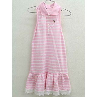 ラルフローレン(Ralph Lauren)の▽ラルフローレン/Ralph Lauren▽120cm位 ノースリーブワンピース ピンク×白【中古】子供服 キッズ kids 女の子 夏 616032 onepi(ワンピース)