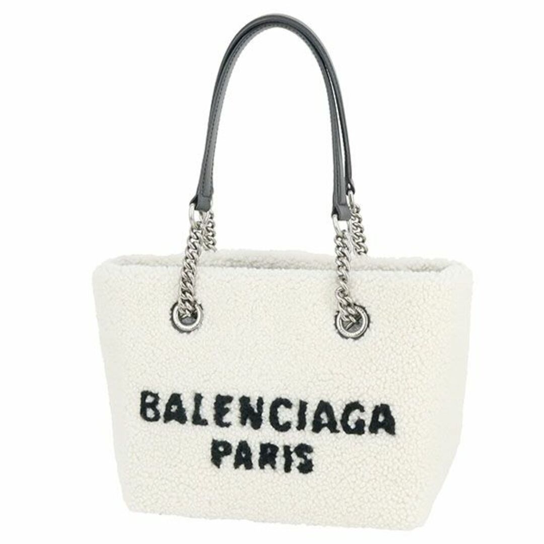 BALENCIAGA BAG(バレンシアガバッグ)のバレンシアガ デューティフリー スモール トートバッグ シアリング ラムスキン ホワイト ブラック 黒 レディース 新品 1130 レディースのバッグ(トートバッグ)の商品写真