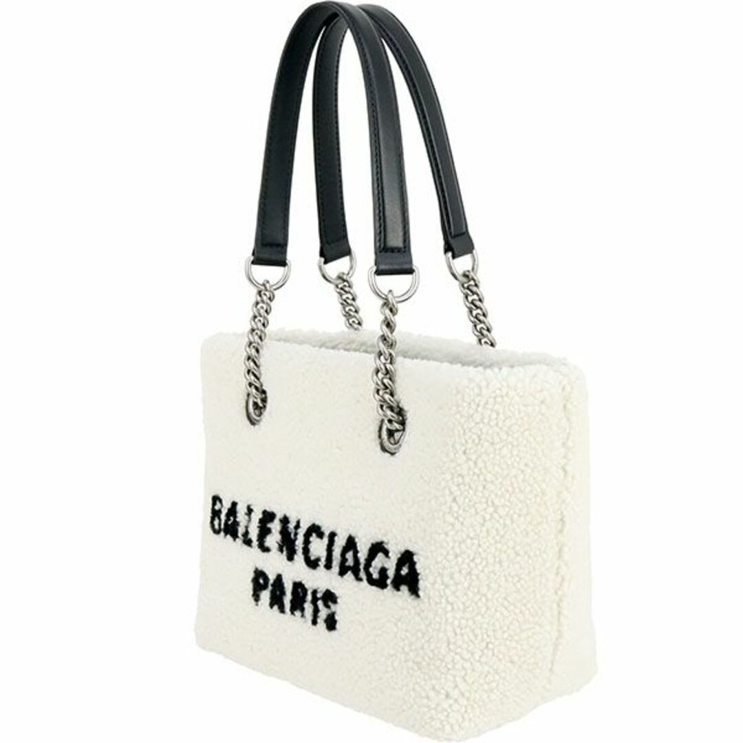 BALENCIAGA BAG(バレンシアガバッグ)のバレンシアガ デューティフリー スモール トートバッグ シアリング ラムスキン ホワイト ブラック 黒 レディース 新品 1130 レディースのバッグ(トートバッグ)の商品写真