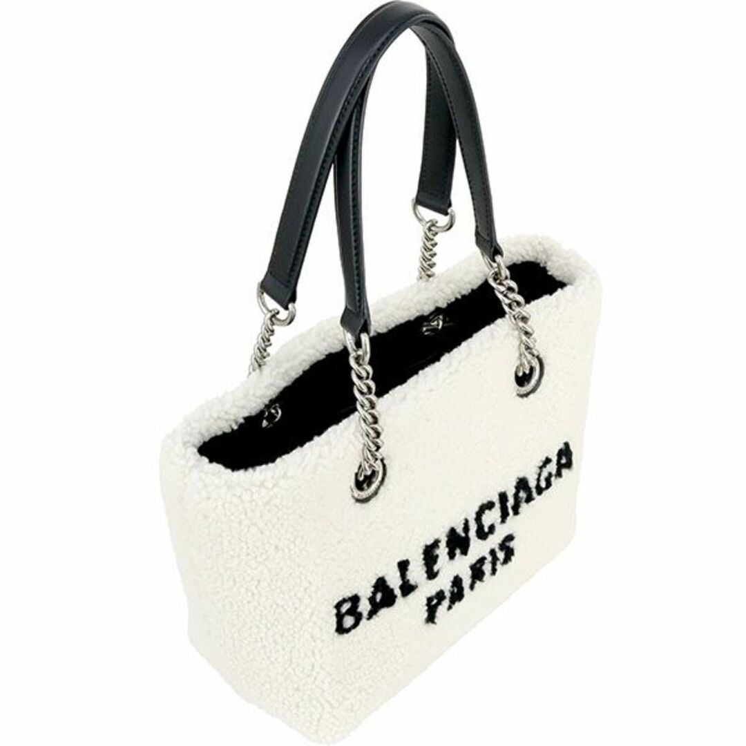 BALENCIAGA BAG(バレンシアガバッグ)のバレンシアガ デューティフリー スモール トートバッグ シアリング ラムスキン ホワイト ブラック 黒 レディース 新品 1130 レディースのバッグ(トートバッグ)の商品写真