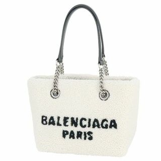 バレンシアガバッグ(BALENCIAGA BAG)のバレンシアガ デューティフリー スモール トートバッグ シアリング ラムスキン ホワイト ブラック 黒 レディース 新品 1130(トートバッグ)