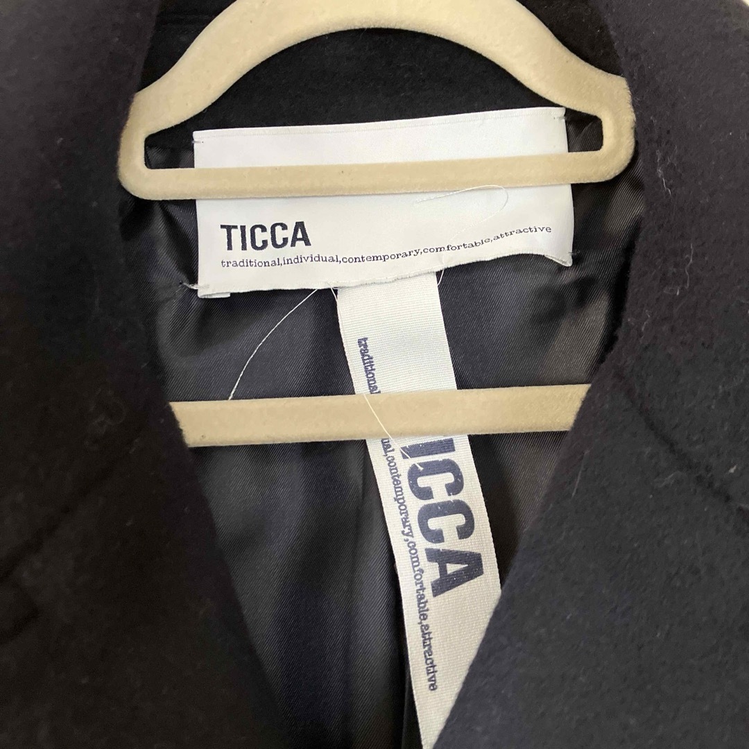 TICCA(ティッカ)の美品　ticca     Pコート　ネイビー　フリーサイズ レディースのジャケット/アウター(ピーコート)の商品写真