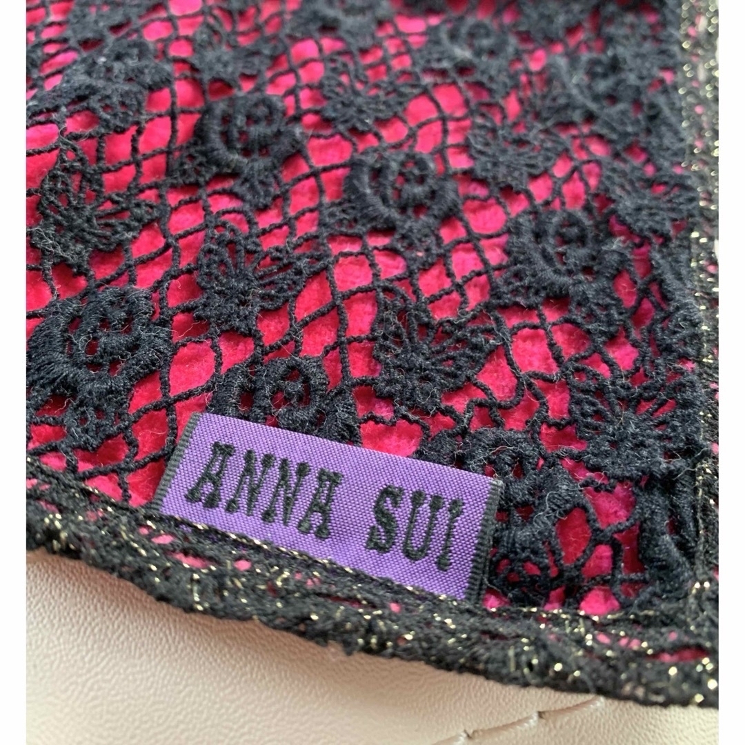 ANNA SUI(アナスイ)のANNA SUI⭐︎薔薇と蝶々レース重ねタオルハンカチ レディースのファッション小物(ハンカチ)の商品写真