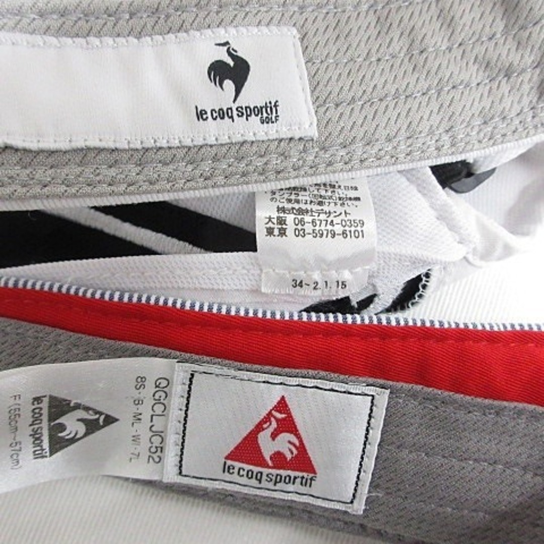 le coq sportif(ルコックスポルティフ)のルコックスポルティフ デサント ゴルフ 帽子 3点 バイザー キャップ 白 F スポーツ/アウトドアのゴルフ(ウエア)の商品写真