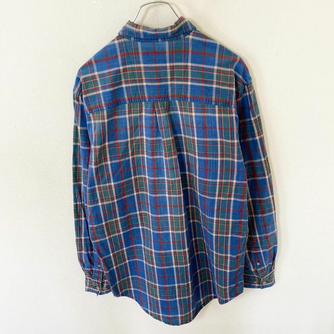 80s Wrangler RUGGED WEAR 長袖　チェック　シャツ　古着 メンズのトップス(Tシャツ/カットソー(七分/長袖))の商品写真