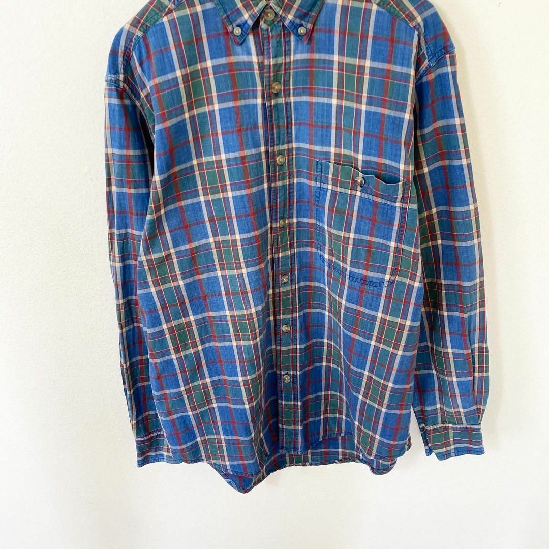 80s Wrangler RUGGED WEAR 長袖　チェック　シャツ　古着 メンズのトップス(Tシャツ/カットソー(七分/長袖))の商品写真