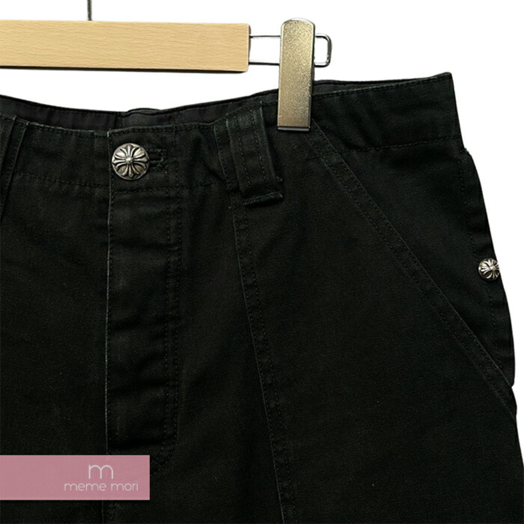 Chrome Hearts(クロムハーツ)のCHROME HEARTS Fatigue Wash Straight Denim Pants クロムハーツ ファティーグウォッシュストレートデニムパンツ コットンパンツ クロスボールボタン ウォッシュ加工 ブラック サイズ32 【240316】【中古-A】【me04】 メンズのスーツ(スラックス/スーツパンツ)の商品写真