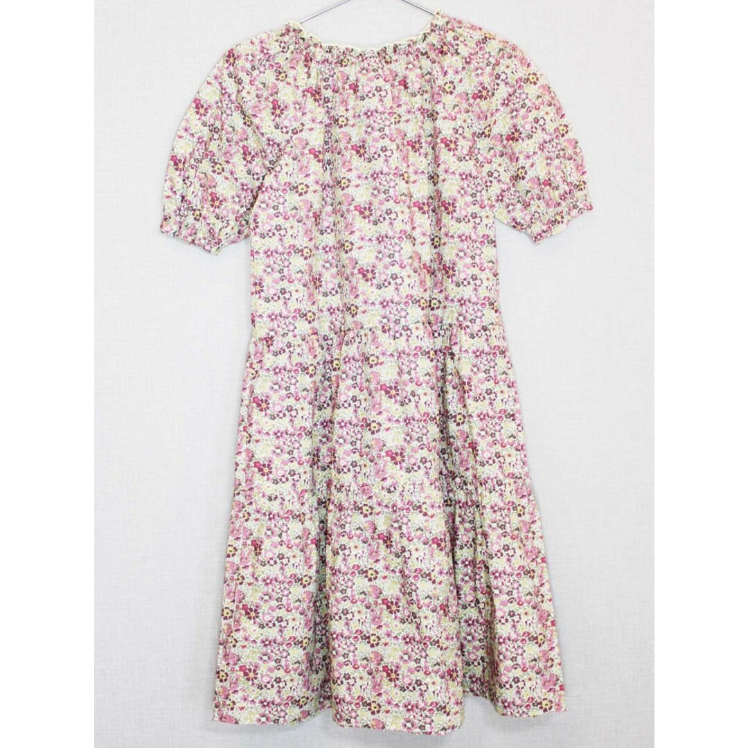 新品 未使用品[ボントン/BONTON]125cm 五分袖ロングワンピース 白×ピンク系 リバティ 子供服 キッズ kids 女の子 夏 315032 onepi キッズ/ベビー/マタニティのキッズ服女の子用(90cm~)(ワンピース)の商品写真