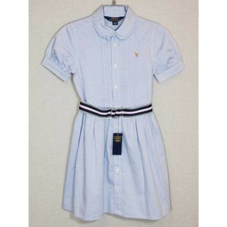 ラルフローレン(Ralph Lauren)の新品 未使用品[ラルフローレン/Ralph Lauren]115cm 半袖シャツワンピース ブルー 子供服 キッズ kids 女の子 夏 216032 onepi(ワンピース)