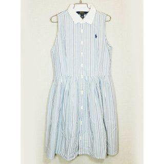 ラルフローレン(Ralph Lauren)の[ラルフローレン/Ralph Lauren]145cm ノースリーブシャツワンピース ブルー×オフホワイト【中古】子供服 キッズ kids ジュニア 女の子 夏 216032 onepi(ワンピース)