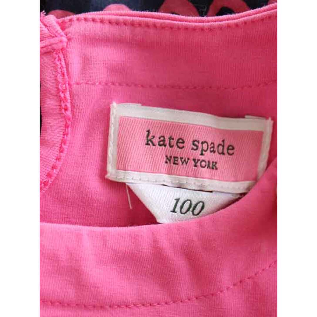 kate spade new york(ケイトスペードニューヨーク)の†ケイトスペード/kate spade†100cm 半袖ワンピース ピンク×紺【中古】子供服 キッズ kids 女の子 夏 906032 onepi キッズ/ベビー/マタニティのキッズ服女の子用(90cm~)(ワンピース)の商品写真