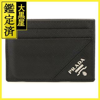 プラダ(PRADA)のプラダ　マネークリップカードケース ブラック サフィアーノ　【431】(名刺入れ/定期入れ)