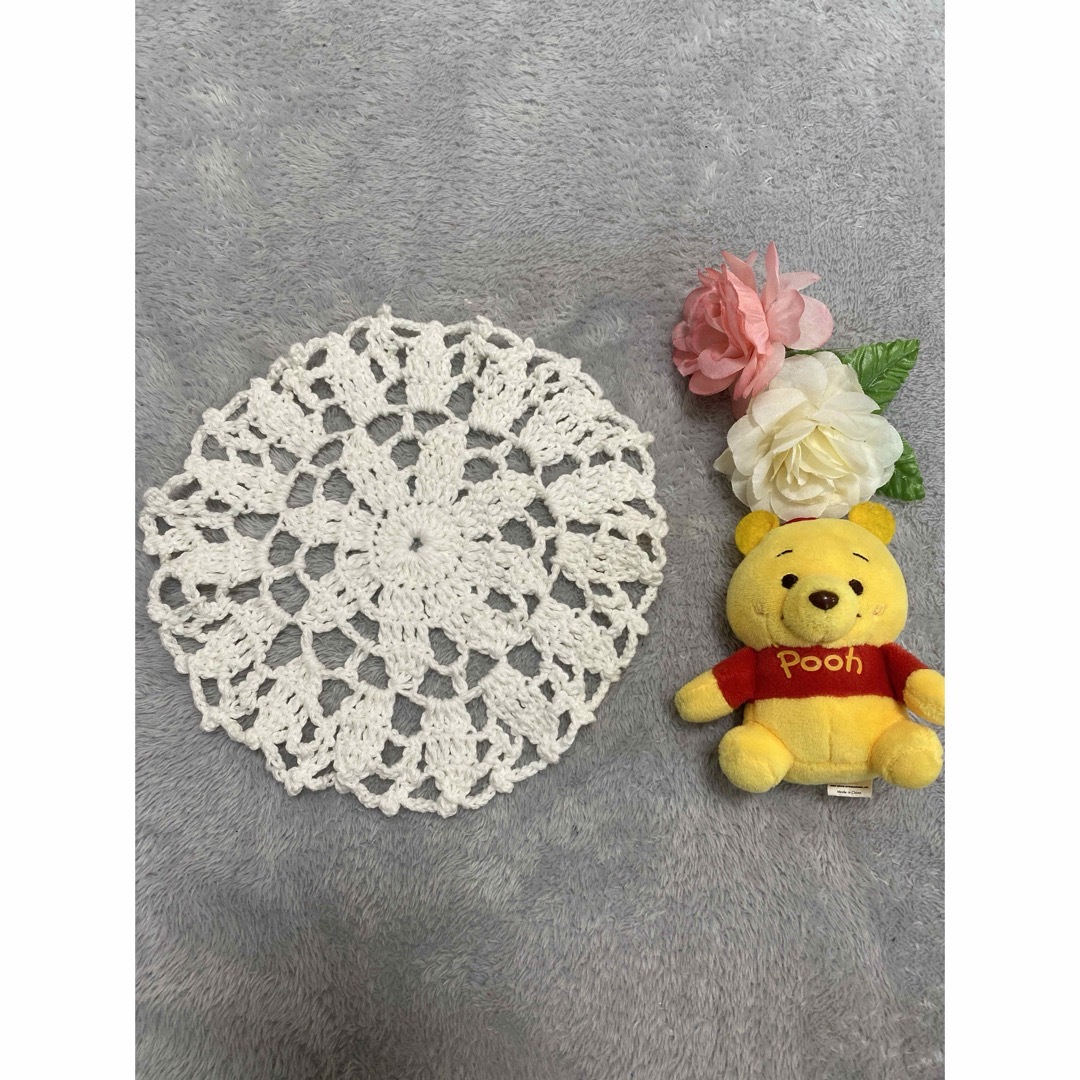 ハンドメイド 手編み 毛糸 ドイリー ハンドメイドのインテリア/家具(インテリア雑貨)の商品写真