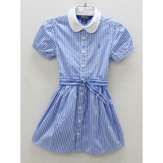 ラルフローレン(Ralph Lauren)の〓ラルフローレン/Ralph Lauren〓110cm 半袖ワンピース 青×白【中古】 子供服 キッズ kids 女の子 夏 700732 onepi(ワンピース)