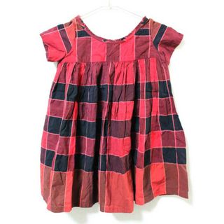 バーバリー(BURBERRY)の《バーバリー/BURBERRY》104cm 半袖ワンピース 赤×黒【中古】子供服 キッズ kids 女の子 夏 124032 onepi(ワンピース)