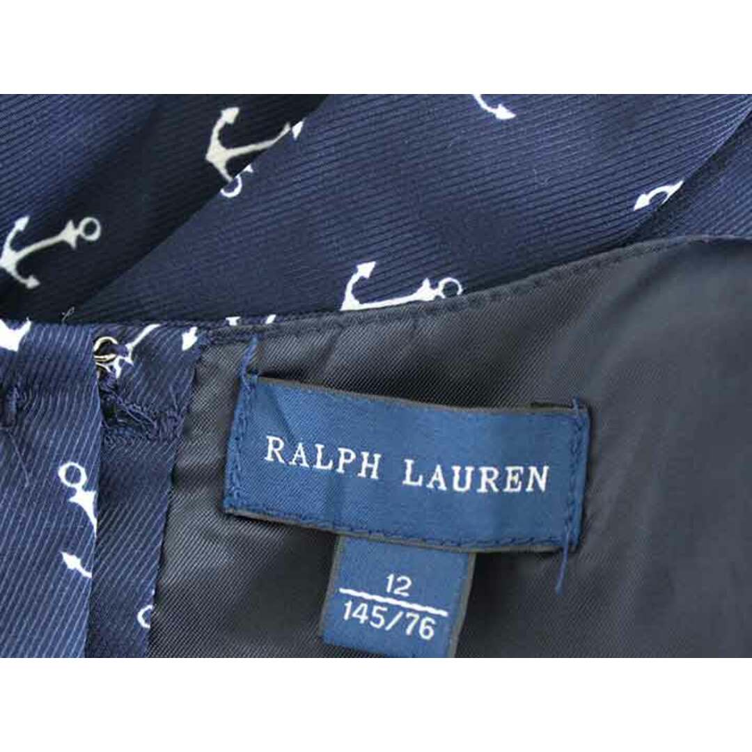 Ralph Lauren(ラルフローレン)の†ラルフローレン/Ralph Lauren†145cm(12) ノースリーブワンピース/ジャンパースカート 紺×白【中古】子供服 キッズ kids ジュニア 女の子 夏 906032 onepi キッズ/ベビー/マタニティのキッズ服女の子用(90cm~)(ワンピース)の商品写真