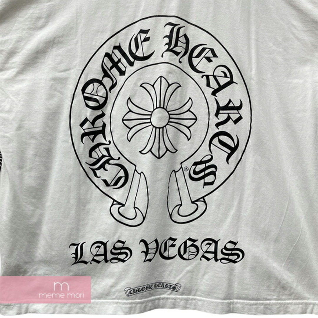 Chrome Hearts(クロムハーツ)のCHROME HEARTS Las Vegas Horseshoe L/S Tee クロムハーツ ラスベガス限定ロングスリーブホースシューTシャツ 長袖カットソー ロンT 袖フローラルプリント ホワイト サイズXL 【240317】【新古品】【me04】 メンズのトップス(Tシャツ/カットソー(半袖/袖なし))の商品写真