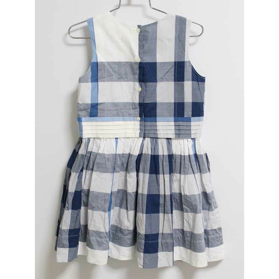 BURBERRY(バーバリー)の‡バーバリー/BURBERRY‡116cm ノースリーブワンピース 白×ブルー【中古】子供服 キッズ kids 女の子 夏 124032 onepi キッズ/ベビー/マタニティのキッズ服女の子用(90cm~)(ワンピース)の商品写真