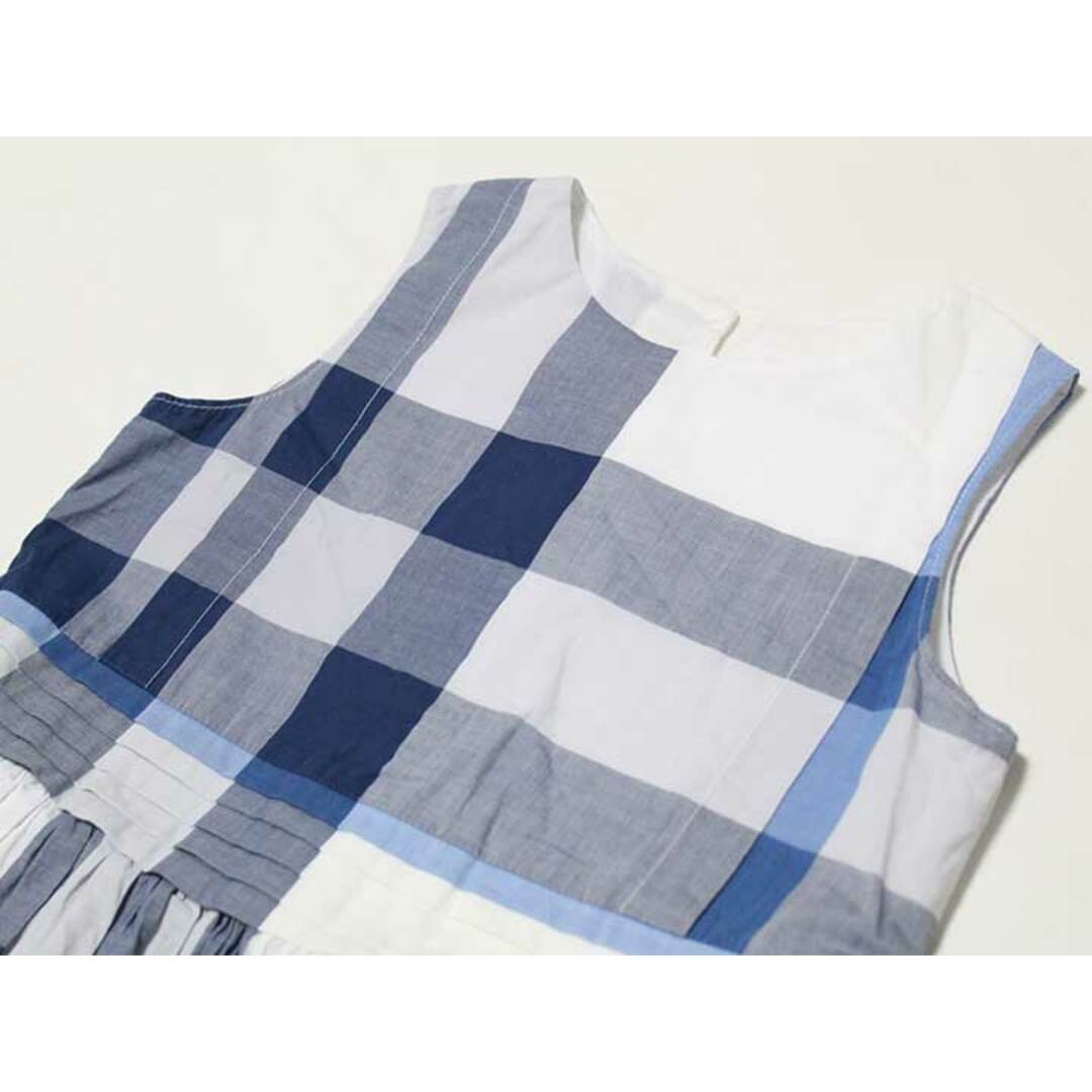 BURBERRY(バーバリー)の‡バーバリー/BURBERRY‡116cm ノースリーブワンピース 白×ブルー【中古】子供服 キッズ kids 女の子 夏 124032 onepi キッズ/ベビー/マタニティのキッズ服女の子用(90cm~)(ワンピース)の商品写真