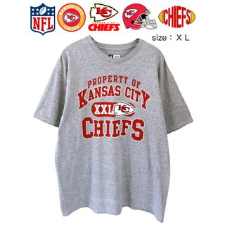 NFL　カンザスシティ・チーフス　Tシャツ　XL　グレー　USA古着(Tシャツ/カットソー(半袖/袖なし))