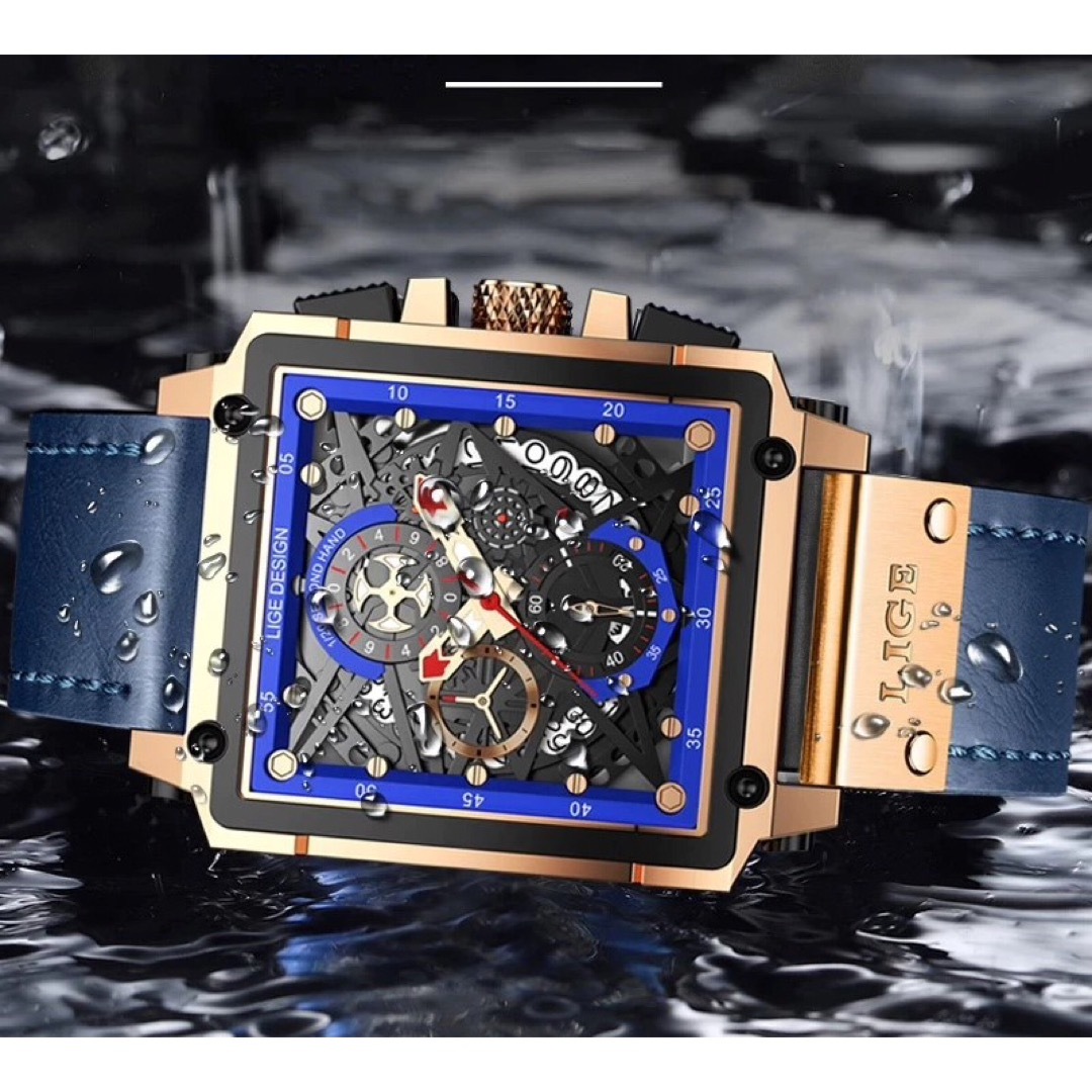 日本未入荷⚡️新品⚡️メンズ腕時計！クロノグラフ 青❤️ルイヴィトンファンに人気 メンズの時計(腕時計(アナログ))の商品写真