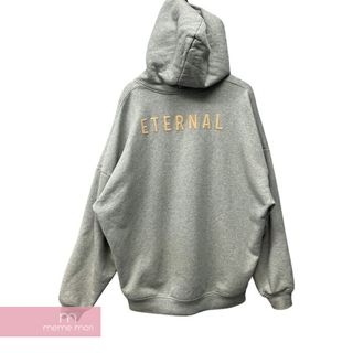 FEAR OF GOD ESSENTIALS The Eternal Collection Fleece Hoodie エッセンシャルズ エターナルコレクション フリースフーディ プルオーバーパーカー エターナルロゴ グレー サイズM 【240316】【中古-B】【me04】(パーカー)