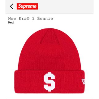 シュプリーム(Supreme)の24SS Supreme New Era®︎ $ Beanie Red(ニット帽/ビーニー)