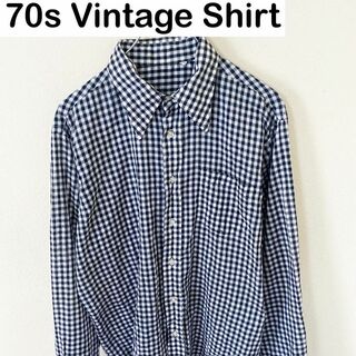 ヴィンテージ(VINTAGE)のUnknown Vintage 70s 長袖　チェックシャツ　 古着　アメカジ(Tシャツ/カットソー(七分/長袖))