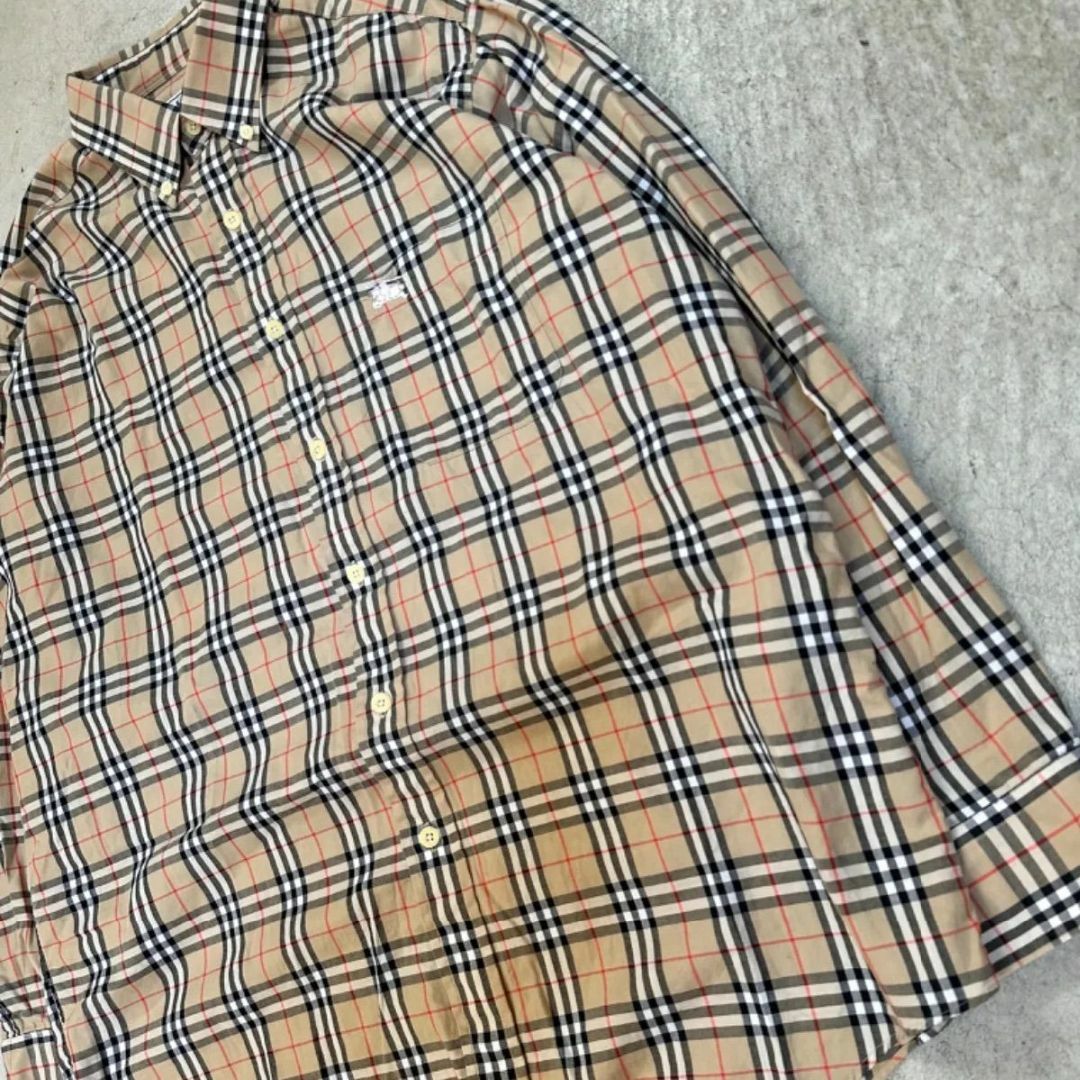 BURBERRY(バーバリー)のBURBERRY バーバリー ノバチェックシャツ長袖シャツ　ロゴ刺繍  メンズのトップス(Tシャツ/カットソー(七分/長袖))の商品写真