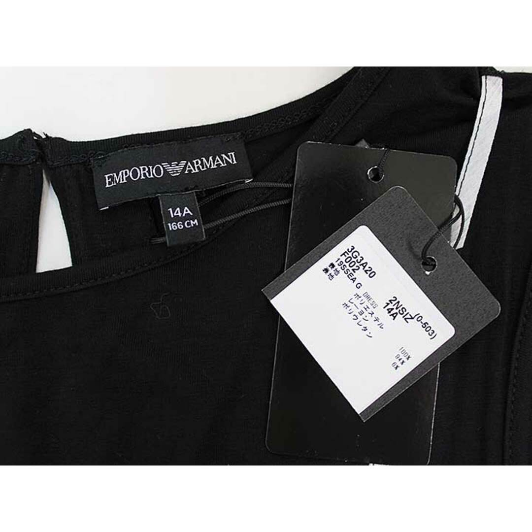 Emporio Armani(エンポリオアルマーニ)の新品 未使用品▽エンポリオ アルマーニ/EMPORIO ARMANI▽166cm ノースリーブワンピース 黒×白 子供服 キッズ kids ジュニア 女の子 夏 506032 onepi キッズ/ベビー/マタニティのキッズ服女の子用(90cm~)(ワンピース)の商品写真