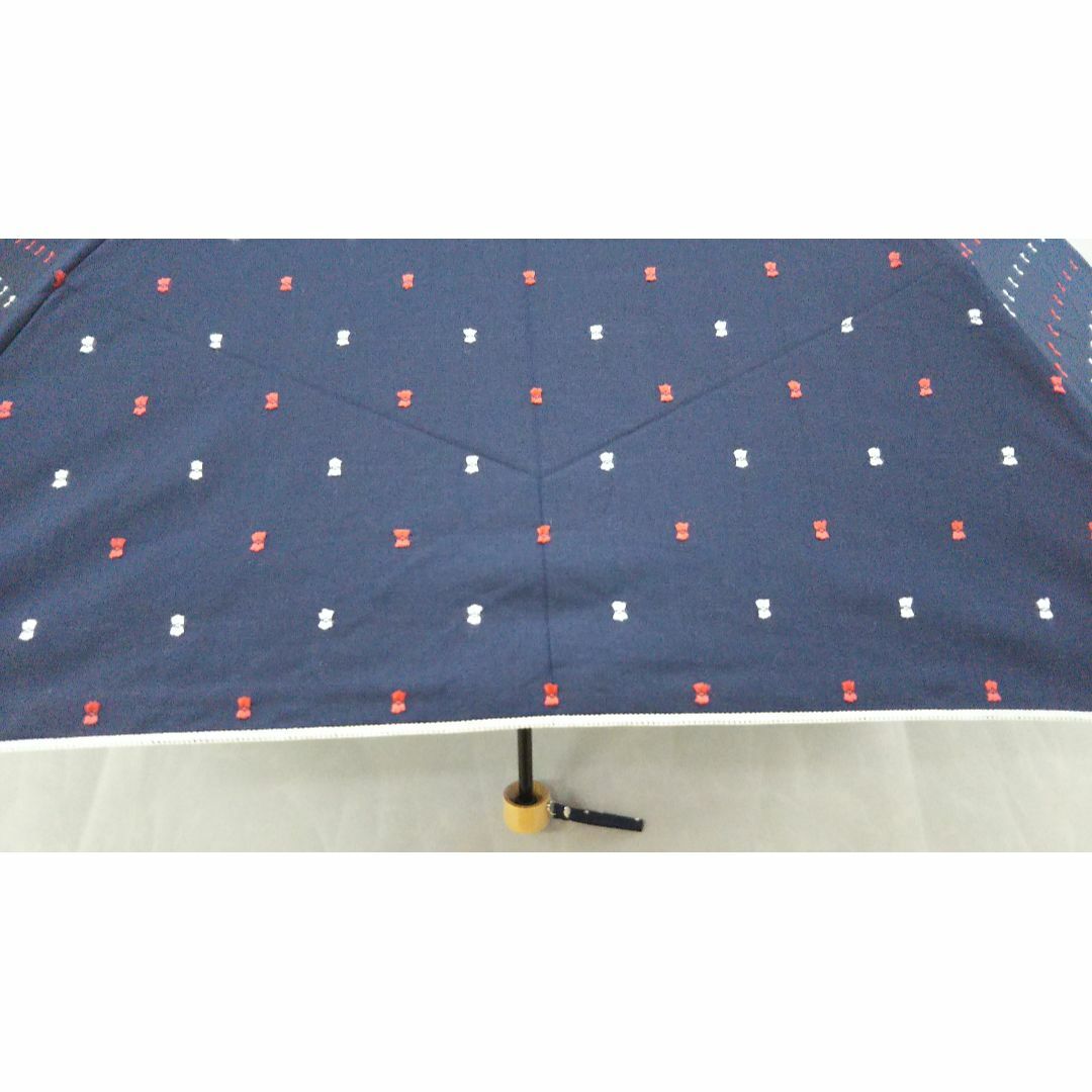 晴雨兼用傘　レディース　日傘　雨傘　折りたたみ傘　スイスドット　ネイビー　新品 レディースのファッション小物(傘)の商品写真