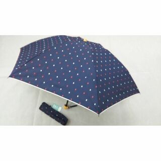 晴雨兼用傘　レディース　日傘　雨傘　折りたたみ傘　スイスドット　ネイビー　新品(傘)