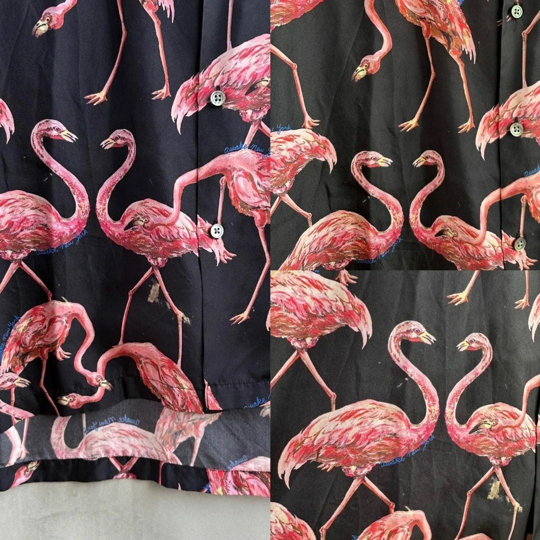 Supreme(シュプリーム)のAWAKE NY Flamingo silk shirt  柄シャツ 総柄 メンズのトップス(Tシャツ/カットソー(半袖/袖なし))の商品写真