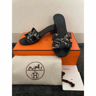 HERMES オアジス ¥129800 レクレ サンダル ミュール 黒 エルメス