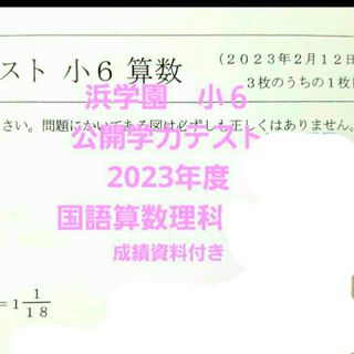 浜学園　小６　2023年度　成績資料付き　公開学力テスト　３科目　国語算数理科(語学/参考書)